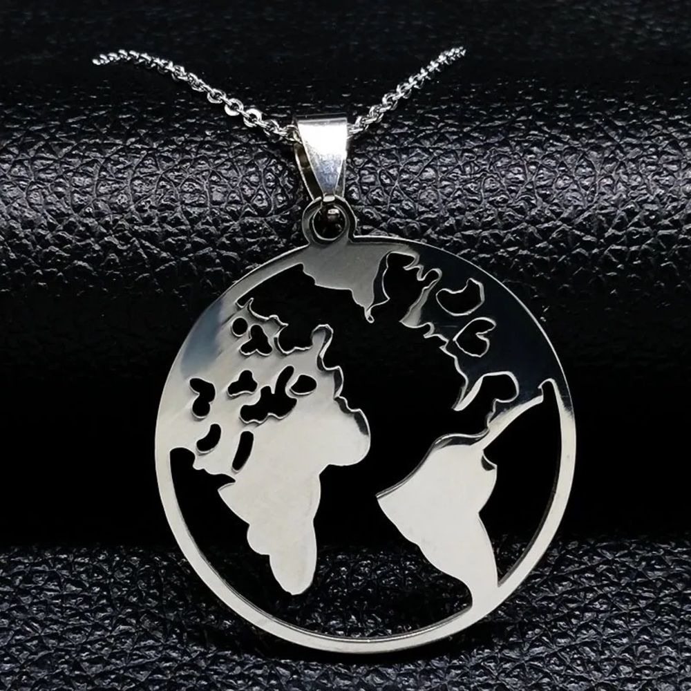 World globe pendant with chain